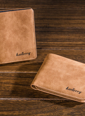 男士钱包新款2025爆款短款帆布卡包多卡位皮夹横款票夹复古磨砂男