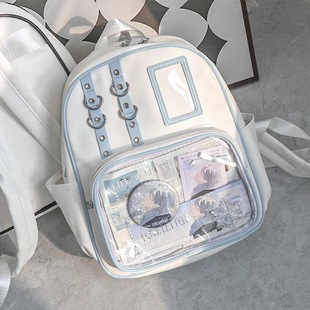 透明二次元双肩包高中大容量校园背包ins学生吧唧痛包女小众书包