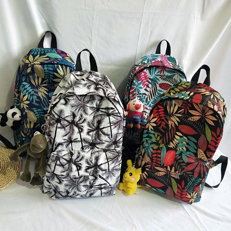 ins风书包女 韩版复古男女高大学生双肩包防水尼龙潮酷印花背包男,箱包皮具/热销女包/男包,双肩背包,淘宝优惠券,粉丝福利购,淘宝优惠卷