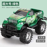 Зеленый большой инерционный внедорожник, увеличенная толщина