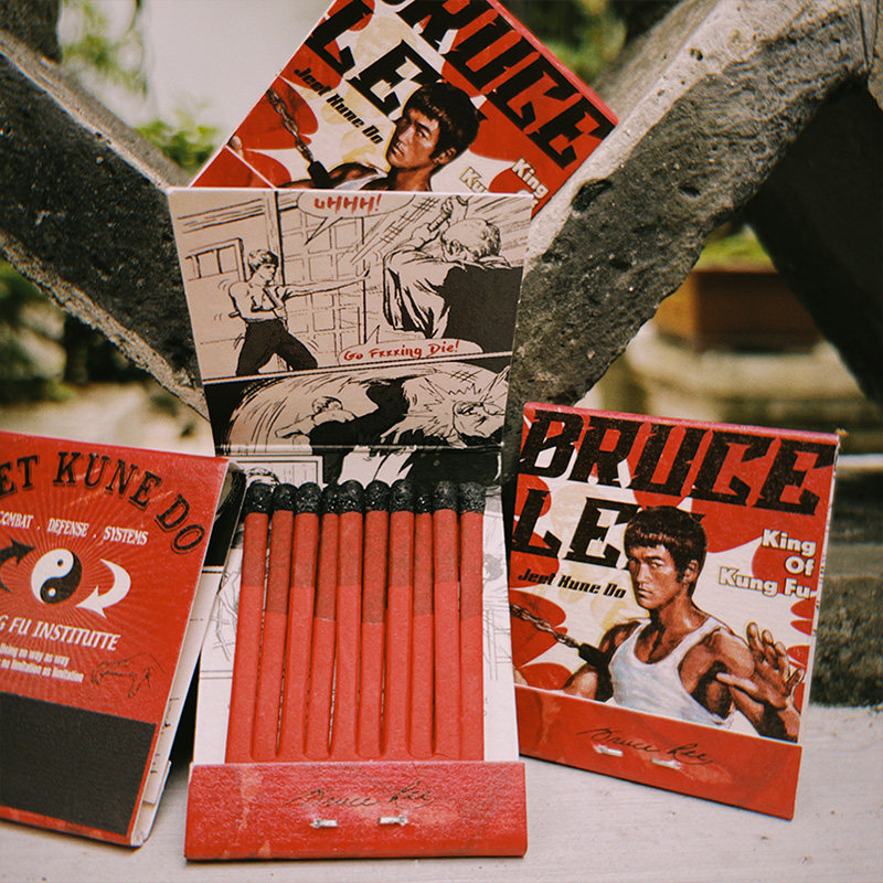 江边样子原创设计火柴致敬李小龙