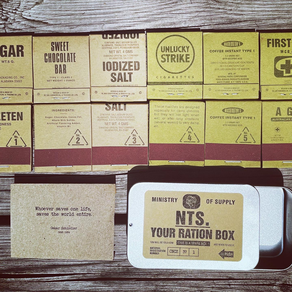 江边样子|NTS授权 户外补给品套装 原创礼品火柴 爱与和平 共六盒