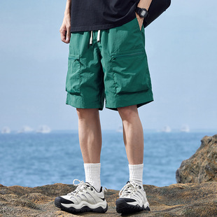 2024夏季 高端品牌2024工装 男生外穿运动沙滩休闲中裤 大口 短裤 薄款