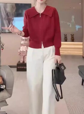 今年流行特惠24956大爱美依缘2025秋季新款洋气翻领拉链外套纯色