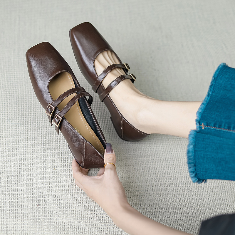 今年流行特惠春秋款平底单鞋温柔仙女鞋子一字扣带浅口软底玛丽珍