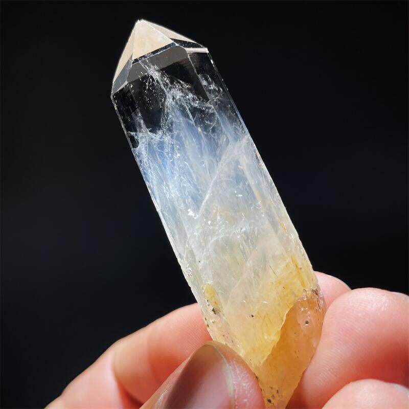 천연 콜롬비아 레무리아 화이트 크리스탈 블루 바늘 단결정 기둥 DIY 광물 표본 거친 돌 컬렉션 장식품