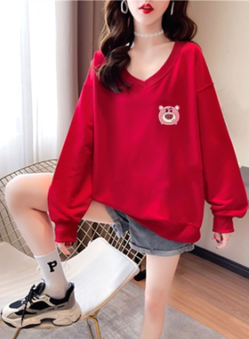 秋装300斤胖mm宽松显瘦女装280加肥加大230遮肚藏肉200长袖卫衣潮