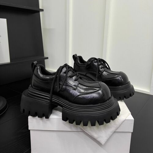 真皮大头乐福鞋女休闲轻便单鞋