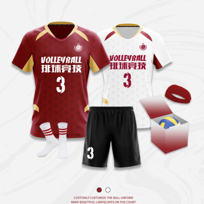 夏季排球服定制短袖男女大学生透气速干高端训练排球队服套装2026