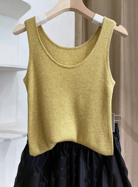 冰丝针织小吊带背心女夏季2025新款爆款内搭打底衫圆领无袖上衣女