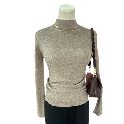 半高领毛衣女秋冬加绒针织打底衫