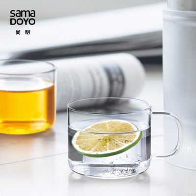 尚明耐热加厚玻璃带把小茶杯