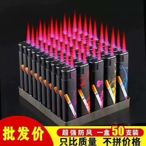 新款国潮风包画防爆防风家用一次性打火机加厚便利店超市