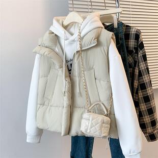 今年流行特惠韩版洋气加厚保暖立领棉马甲外套女大口袋坎肩背心