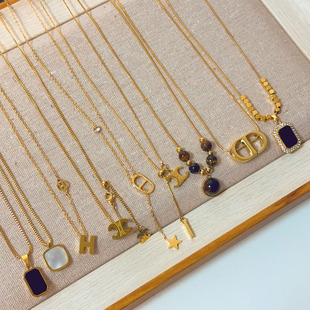 通勤时尚 小众设计感钛钢项链女气质轻奢高级感真金电镀百搭锁骨链