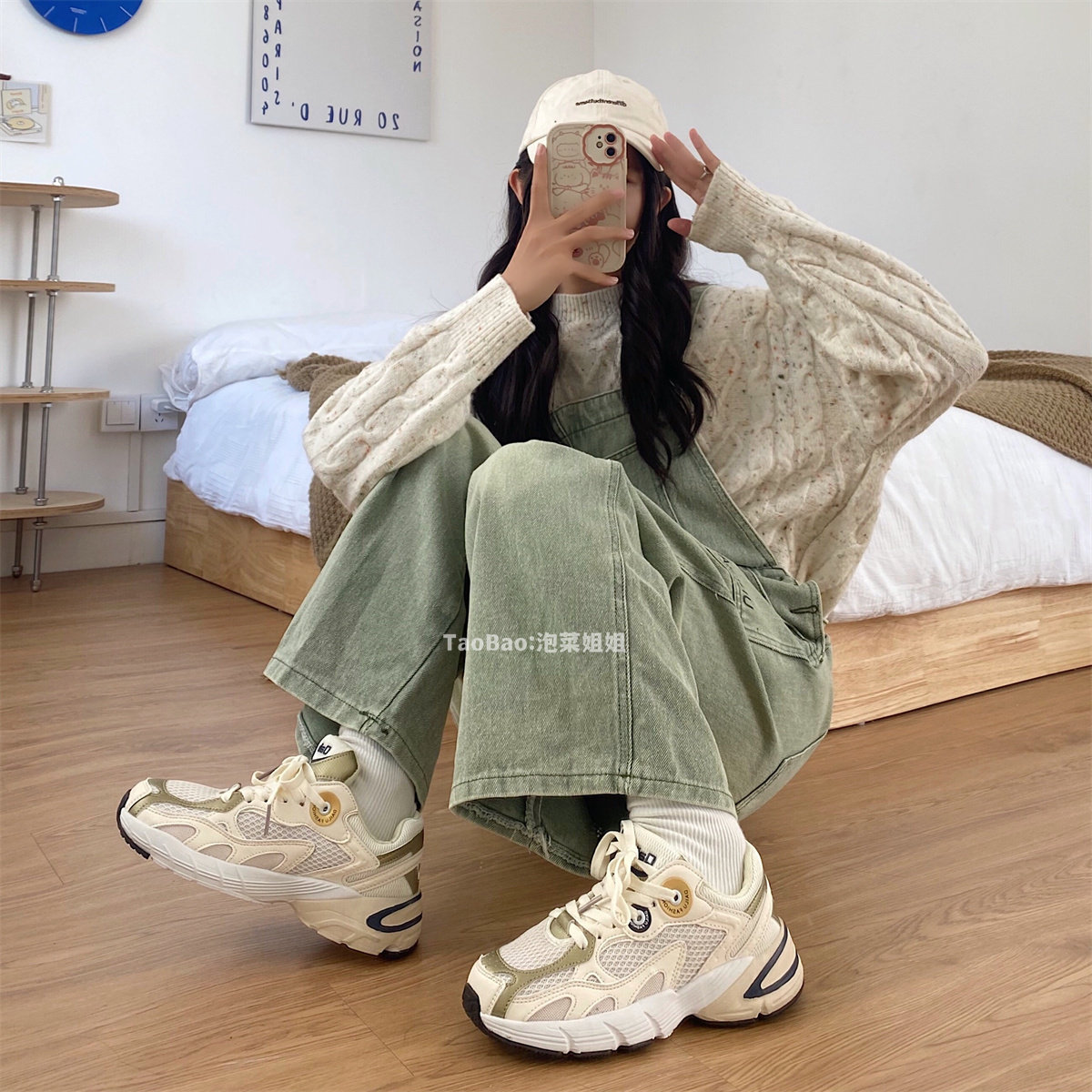 泡菜姐姐 鞋子女ins潮百搭小众厚底老爹鞋2022年新款网面运动鞋女