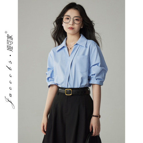 娅可家衬衫女短袖2026年夏季新款
