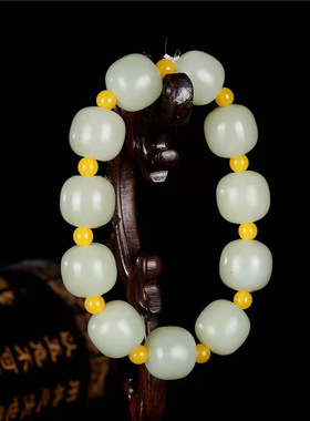 路路通手链转运珠天然和田玉