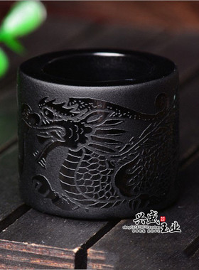 黑曜石貔貅戒指男士霸气饰品水晶