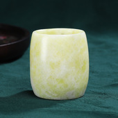 天然蓝田玉茶杯直筒玉杯子玉石杯单杯主人杯茶具古风品茗杯家用