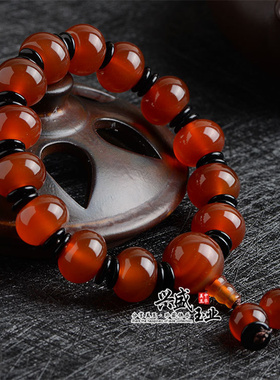 天然红玛瑙手链男士款手串佛珠水晶饰品本命年礼物美女情侣玉手饰