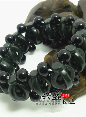 时来运转男款镂空手串新疆和田玉