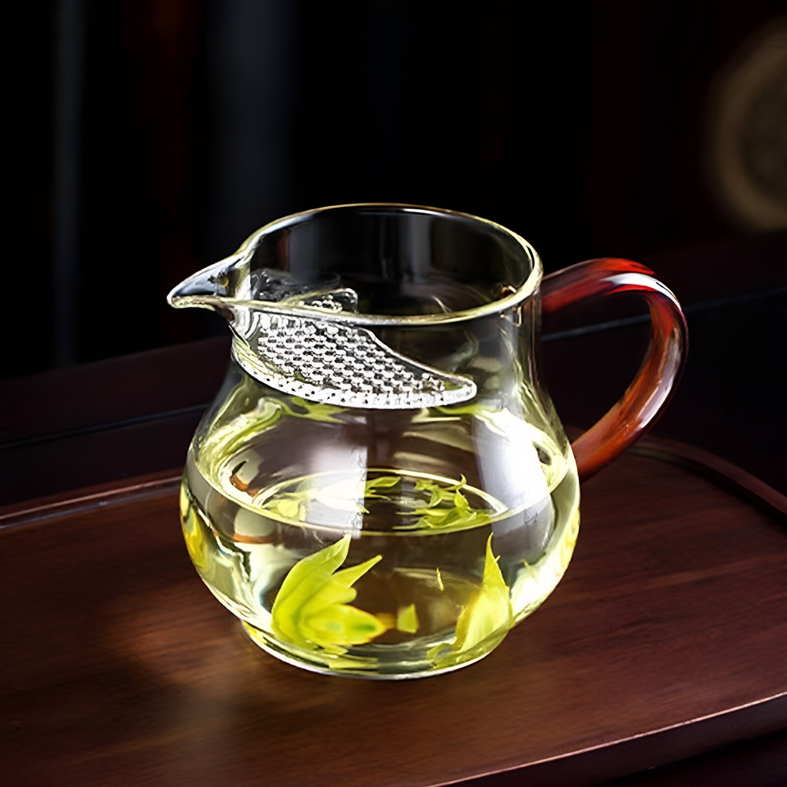 高硼硅加厚耐高温茶漏一体公道杯