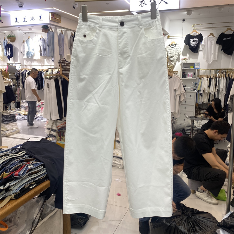 研秀511正品宽松九分阔腿裤欧货女夏薄高腰休闲小个子直筒哈伦裤