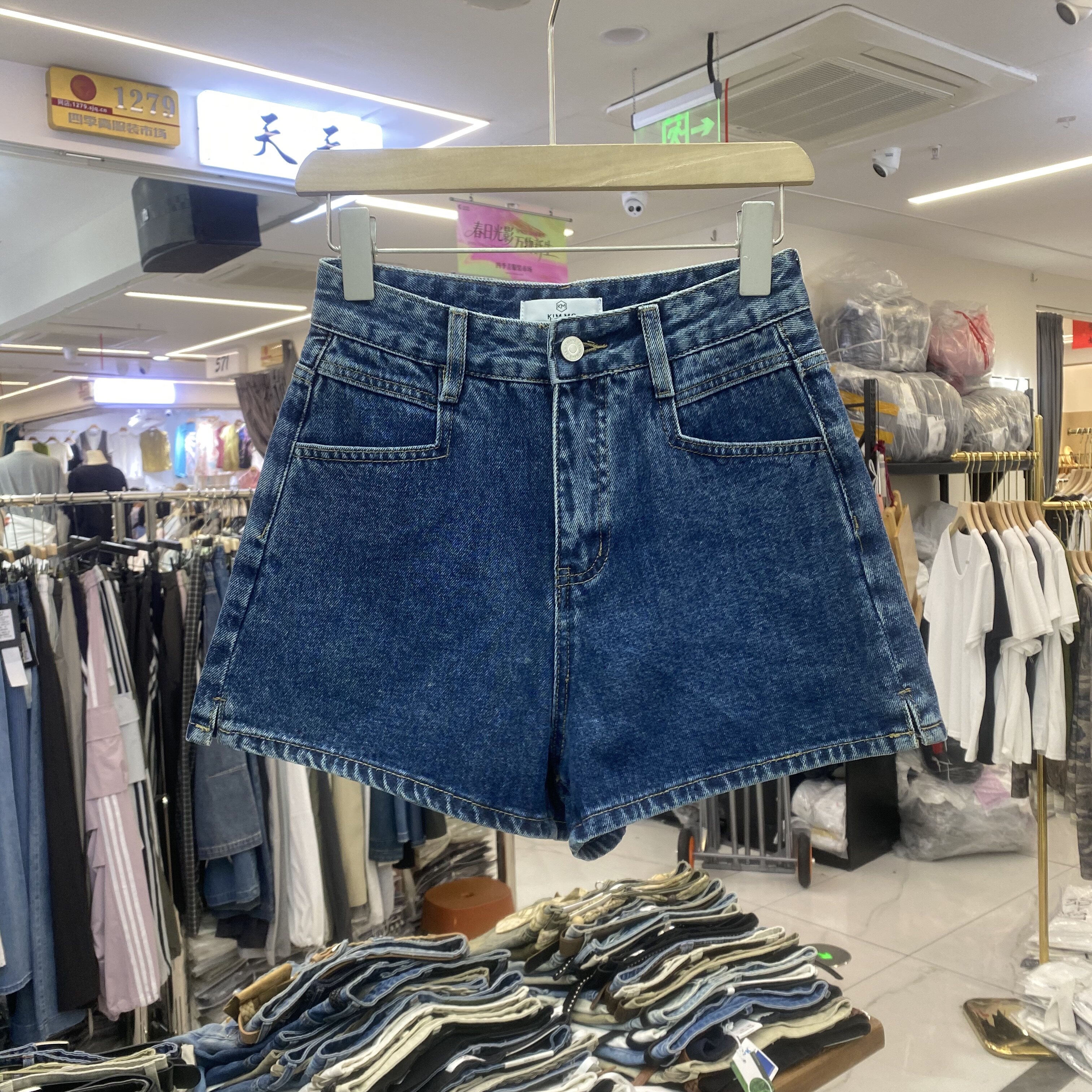 夏季高腰阔腿显瘦牛仔短裤女新款