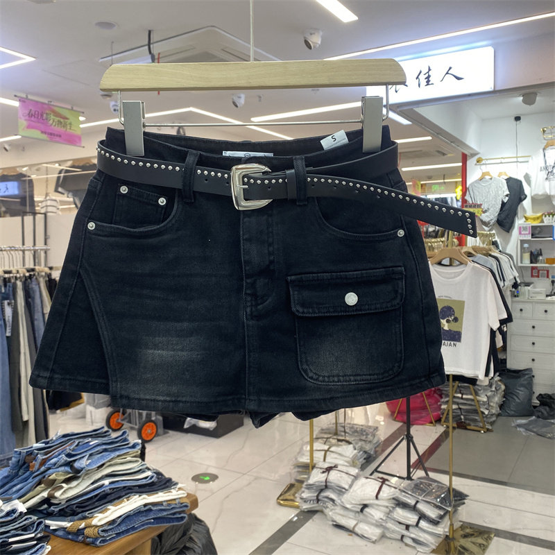 KIM MO9003新款高腰牛仔半身裙女夏短裙多口袋工装风显瘦百搭洋气