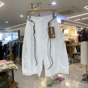夏季高腰显瘦五分阔腿休闲裤女