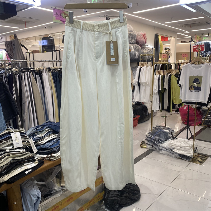欧制高腰显瘦阔腿长裤女不露腿