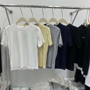 中式2026春夏新款短袖T恤女圆领宽松显瘦百搭打底衫简约短款上衣