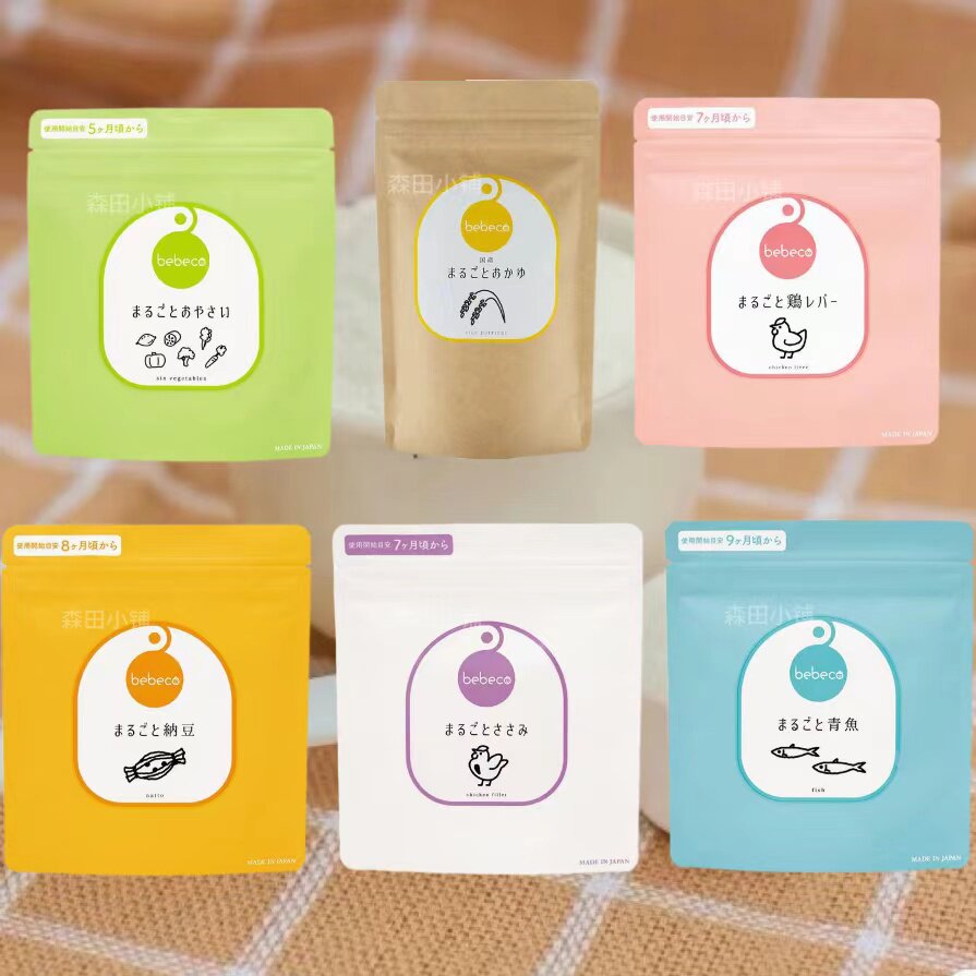 日本直邮bebeco婴幼儿辅食米糊米粉蔬菜粉鸡肝粉鸡肉粉营养粉辅食