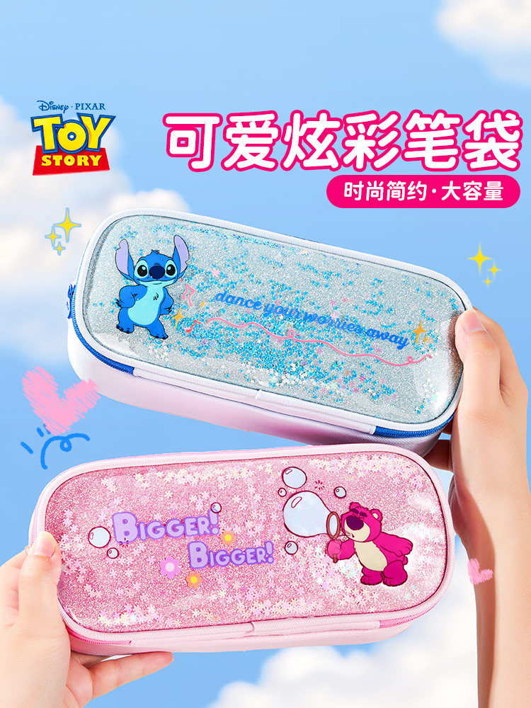 Disney Strawberry Bear зыбучий песок пенал для девочек 2025 Новая канцелярская сумка большой емкости пенал для первого класса начальной школы для девочек Изображение 1