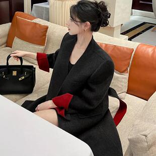 工厂直售百分百羊毛大衣女2025年新款高端不起球双面羊毛大衣长款