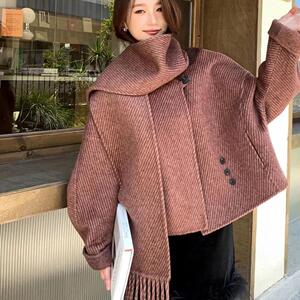 工厂直售百分百羊绒大衣女2024年新款高端不起球双面羊绒大衣短款