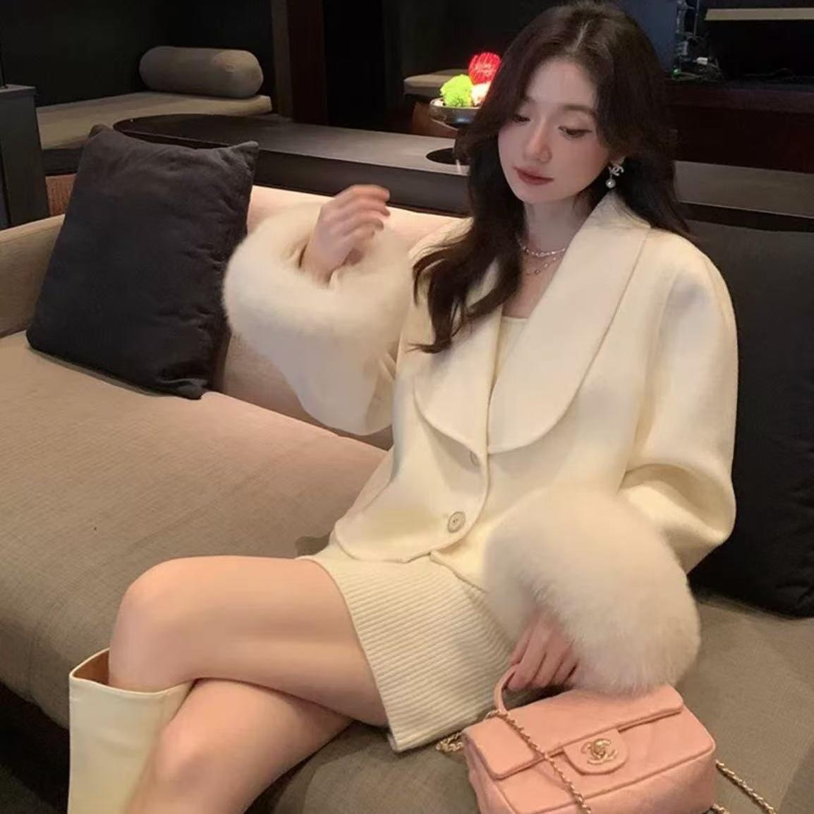 工厂直售羊毛大衣短款