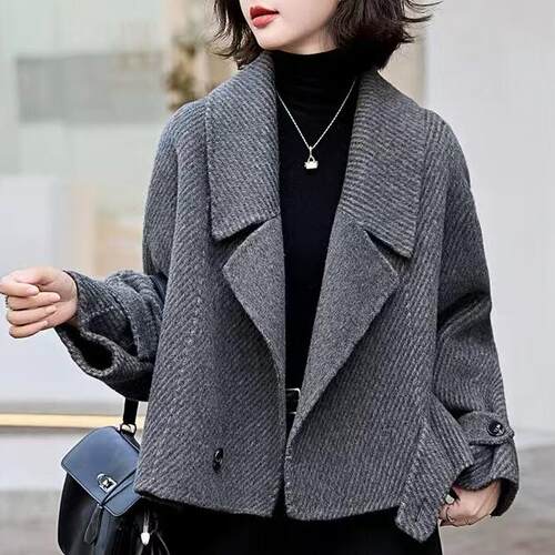 工厂直售百分百羊毛大衣女2025年新款高端不起球双面羊毛大衣短款