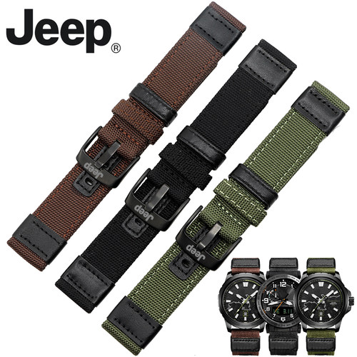 JEEP吉普表带帆布尼龙牧马人JPW60904 JP15203520运动20 22 24mm