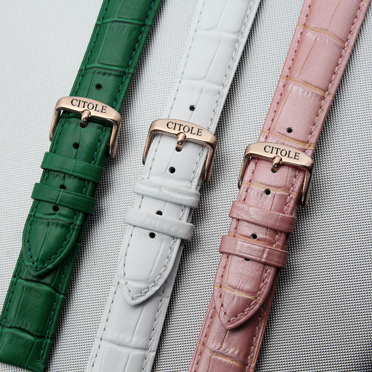 西腾CITOLE手表带女头层真皮手表链针扣12 14 15 16 17 18 20mm男