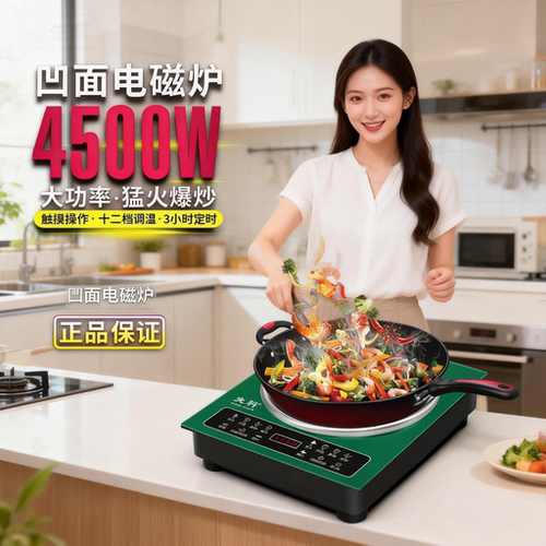 凹面电磁炉家用触屏4500W大功率