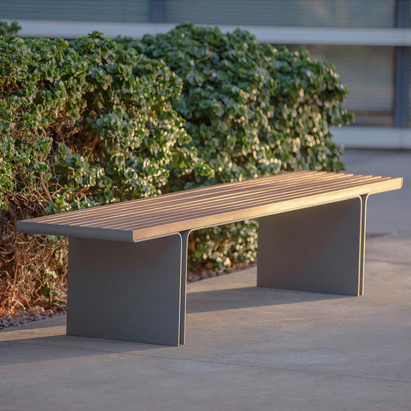 防腐木长椅户外休闲椅公园椅商场广场景观园林长椅铁艺座椅定制