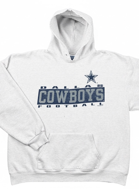 90s 1995 Dallas Cowboys 美式复古高级感麻灰色高街男女连帽卫衣
