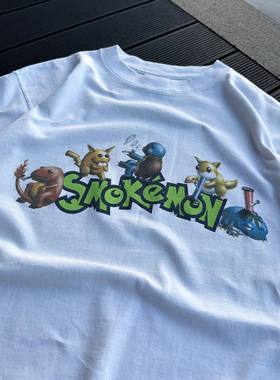 平价好物重磅不透 神奇宝贝动画卡通趣味动物男女同款短袖t恤