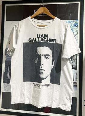 英伦摇滚Liam gallagher绿洲乐队宽松百搭重磅纯棉男女同款短袖