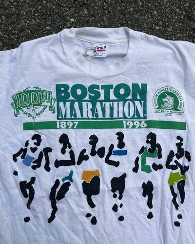 波士顿马拉松比赛手绘图案