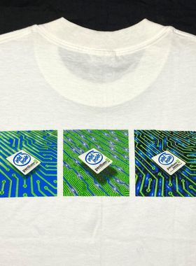 ins设计小众短袖1999 英特尔奔腾网红修身显瘦T恤男女慵懒风大码