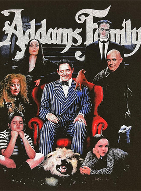 The Addams Family Movie T Shirt短袖t恤 Black Vintage
