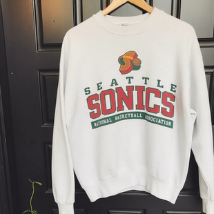 西雅图超音速队Seattle Sonics小众设计男女情侣装圆领卫衣学院风